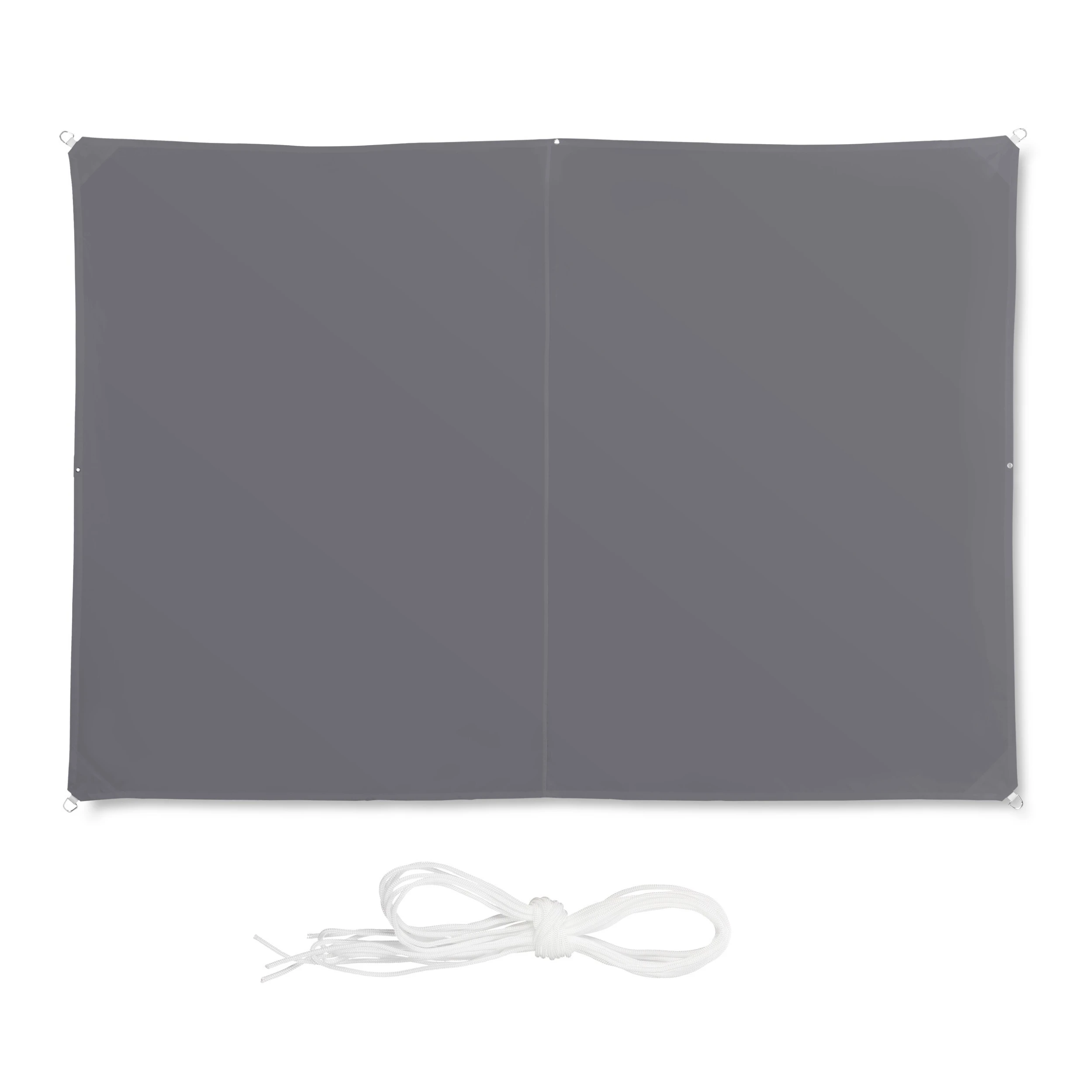 Relaxdays Rechteckiges Sonnensegel Grau 6 Relaxdays Rechteckiges Sonnensegel Grau – Bild 6