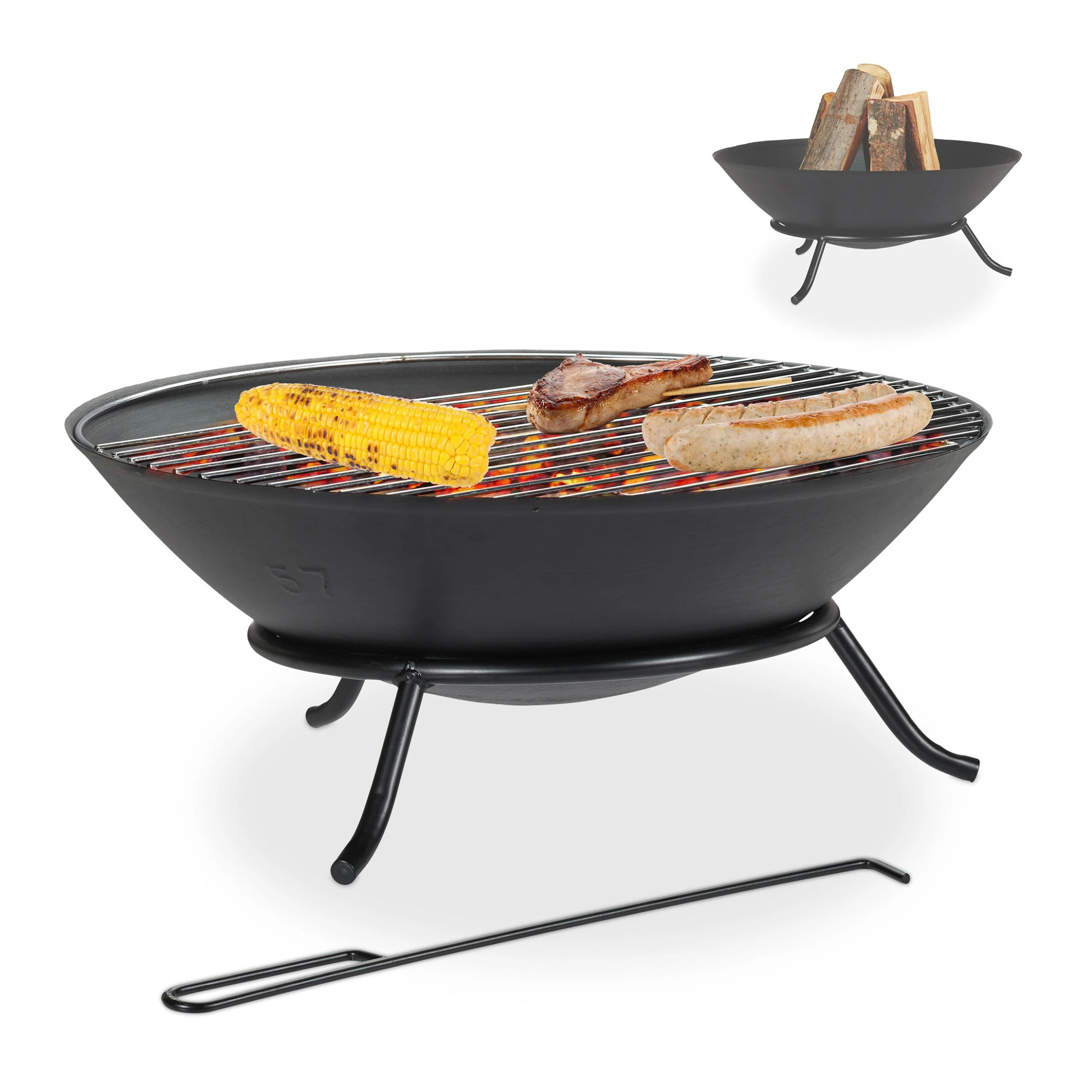 Relaxdays Feuerschale Mit Grillrost 1 Relaxdays Feuerschale Mit Grillrost
