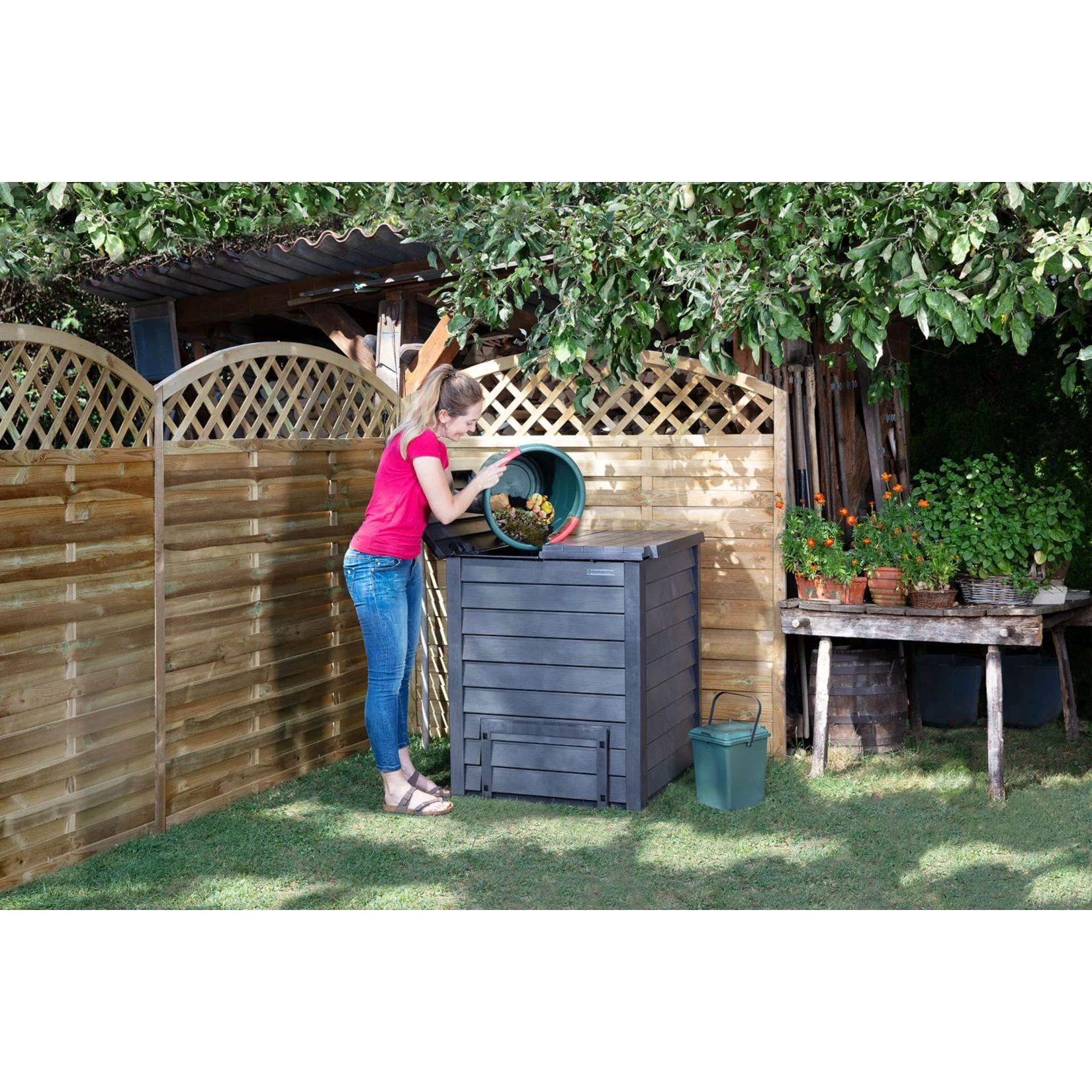 GARANTIA Thermo Wood Komposter 400 L Inkl. Bodengitter Gartenkomposter Schnellkomposter 4 GARANTIA Thermo Wood Komposter 400 L Inkl. Bodengitter Gartenkomposter Schnellkomposter – Bild 4