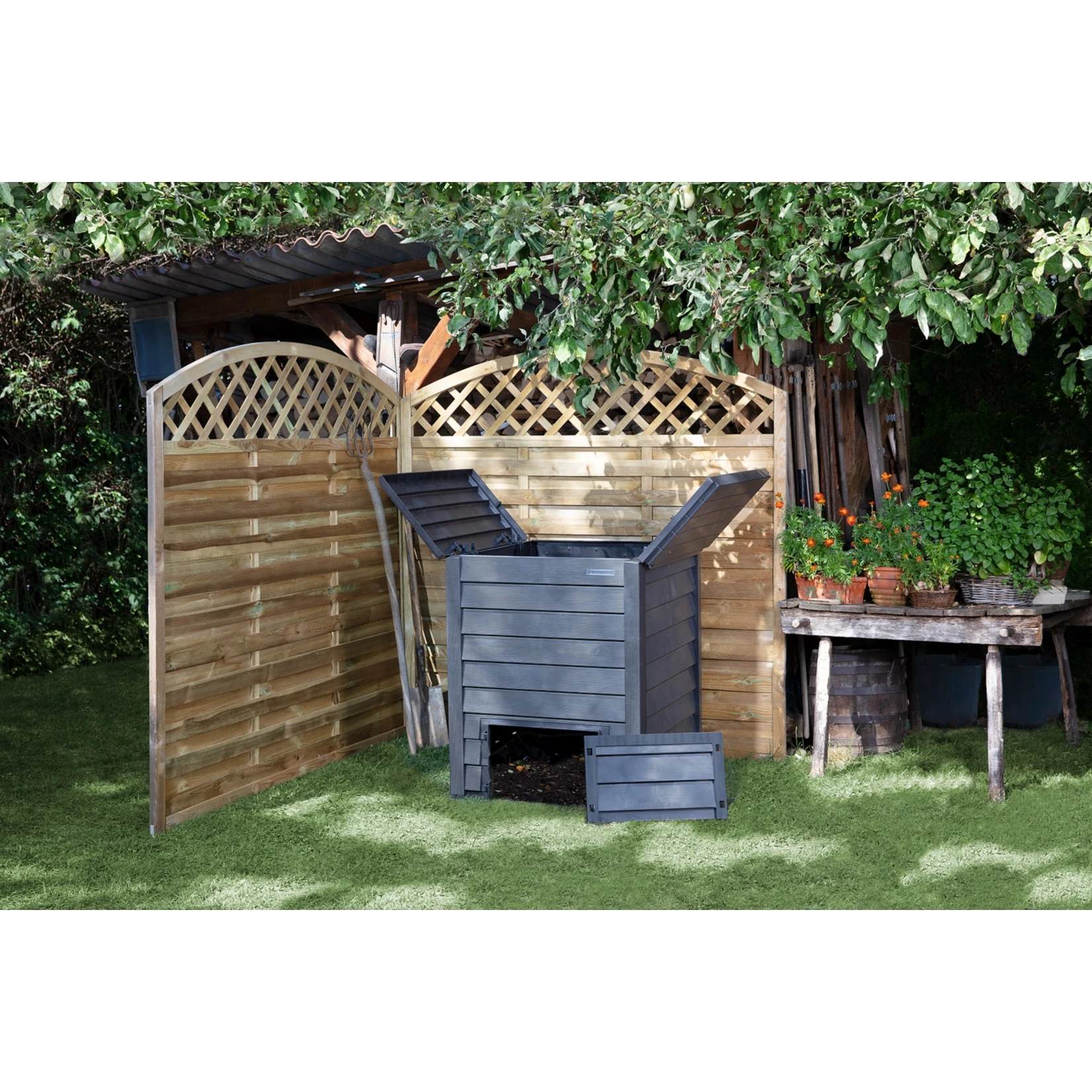 GARANTIA Thermo Wood Komposter 400 L Inkl. Bodengitter Gartenkomposter Schnellkomposter 5 GARANTIA Thermo Wood Komposter 400 L Inkl. Bodengitter Gartenkomposter Schnellkomposter – Bild 5