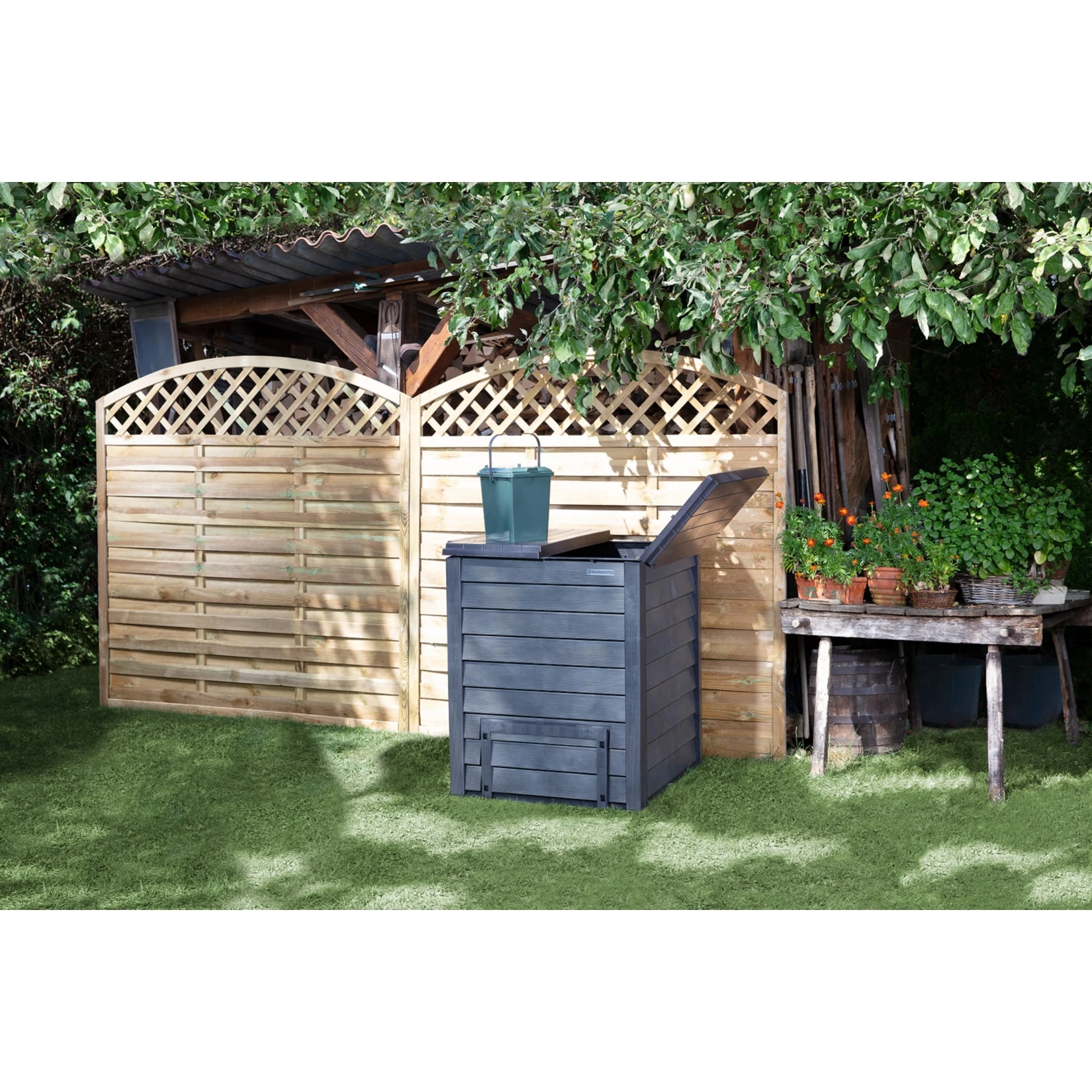 GARANTIA Thermo Wood Komposter 400 L Inkl. Bodengitter Gartenkomposter Schnellkomposter 6 GARANTIA Thermo Wood Komposter 400 L Inkl. Bodengitter Gartenkomposter Schnellkomposter – Bild 6