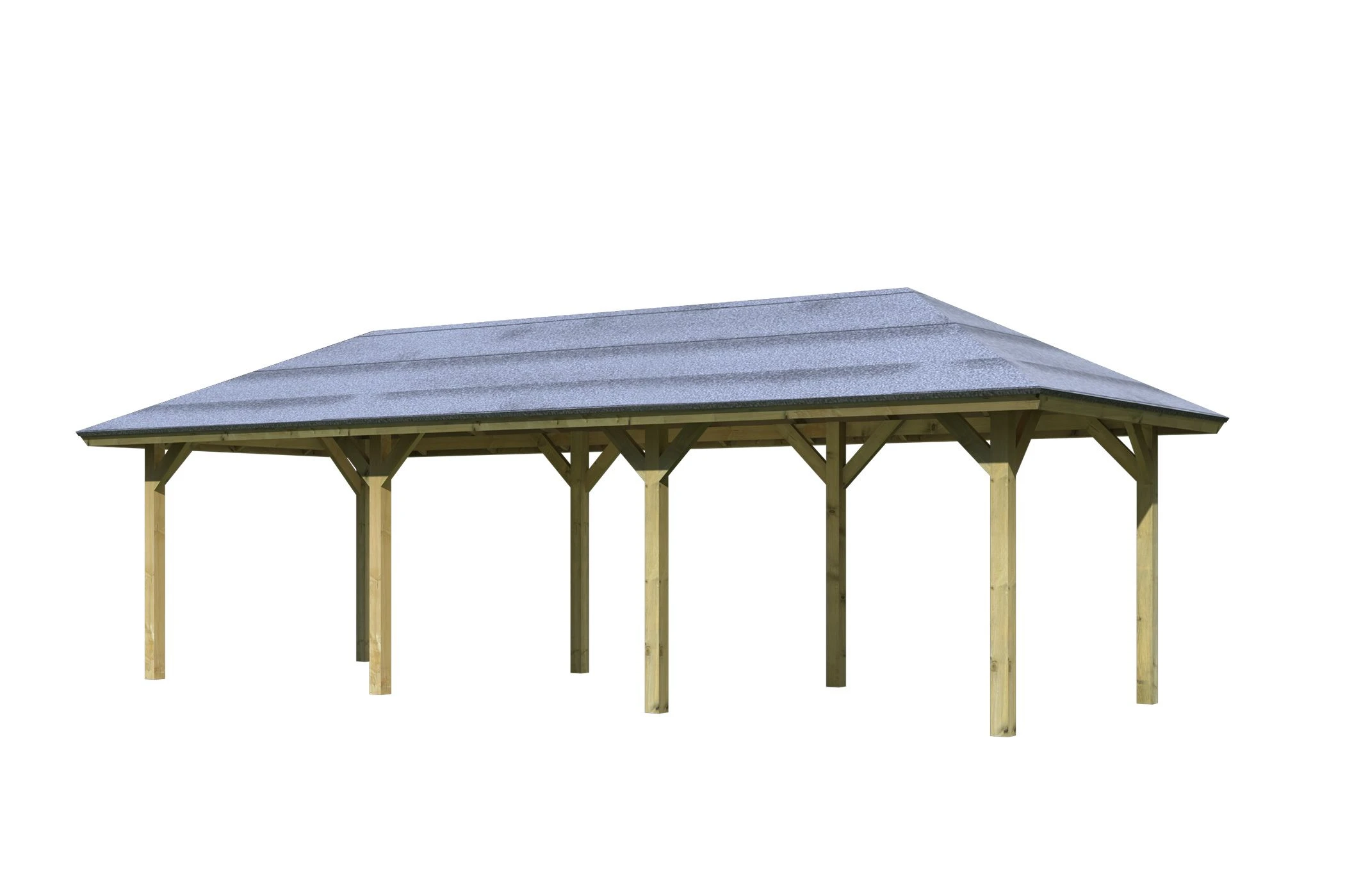 CHILLROI Rechteckiger Holzpavillon Mit Verlängerung 289 X 639 Cm | Gartenpavillon | Terrassenüberdachung – Bild 2