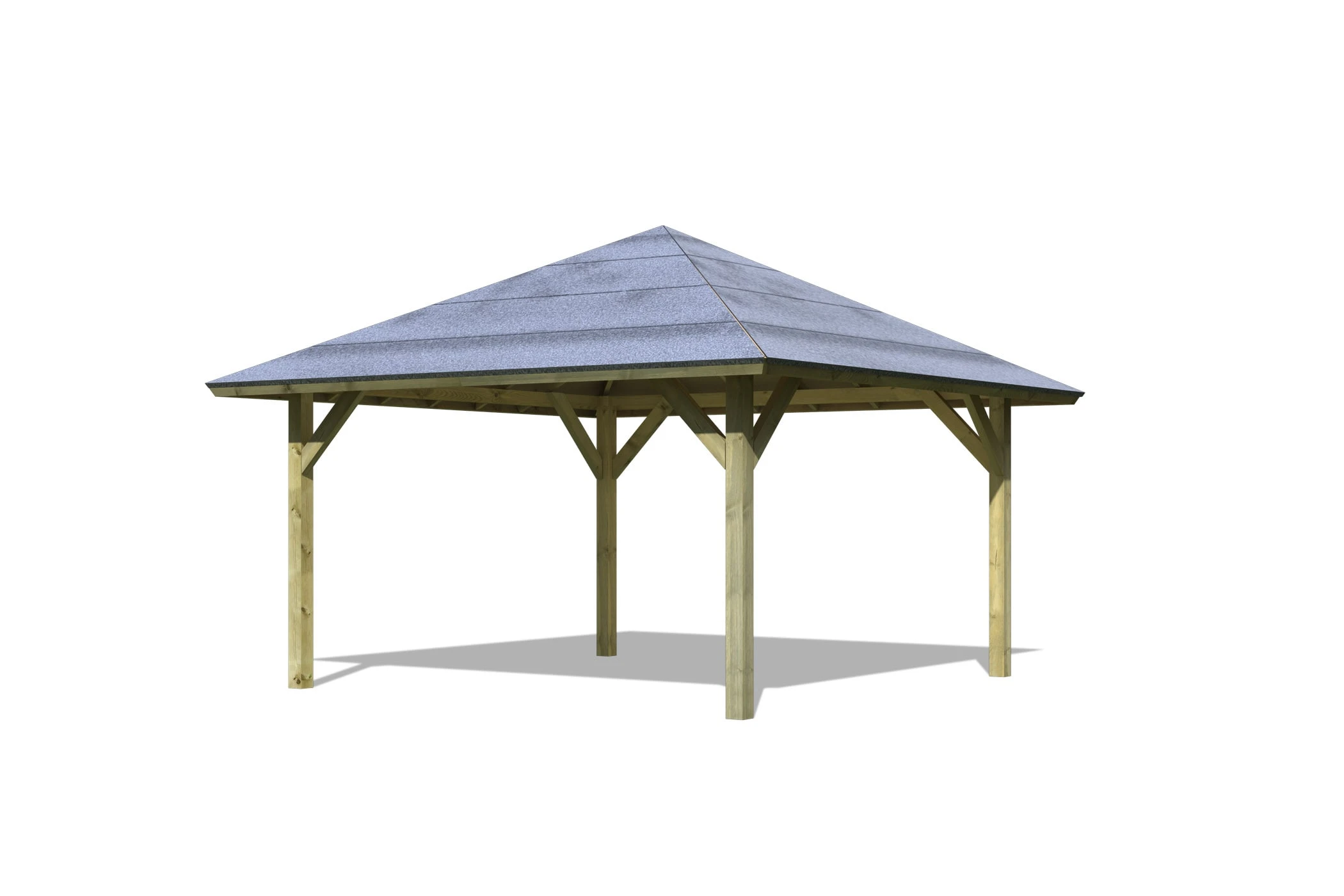 CHILLROI Quadratischer Holzpavillon 359 X 359 Cm | Gartenpavillon | Terrassenüberdachung | Kesseldruckimprägniert – Bild 2