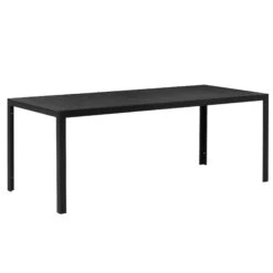 Outsunny Gartentisch Mit Aluminium-Rahmen Schwarz 190 X 84,5 X 72cm (LxBxH) | Gartenmöbel Tisch Terrassentisch Esstisch