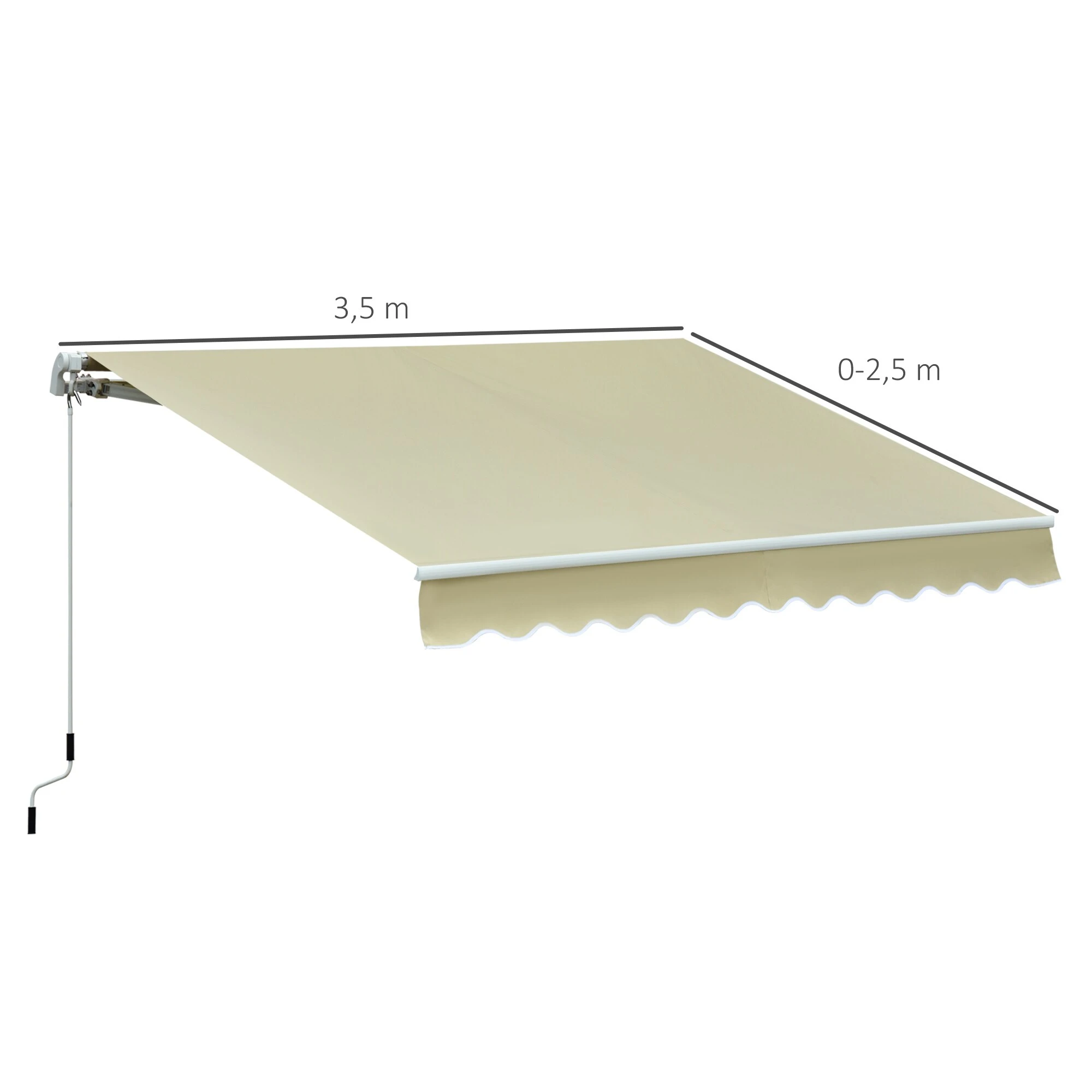 Outsunny Gelenkarmmarkise Für Wandmontage 2,95 X 2,5 M (BxL) | Alu-Markise Sonnenschutz Terrasenüberdachung 5 Outsunny Gelenkarmmarkise Für Wandmontage 2,95 X 2,5 M (BxL) | Alu-Markise Sonnenschutz Terrasenüberdachung – Bild 5