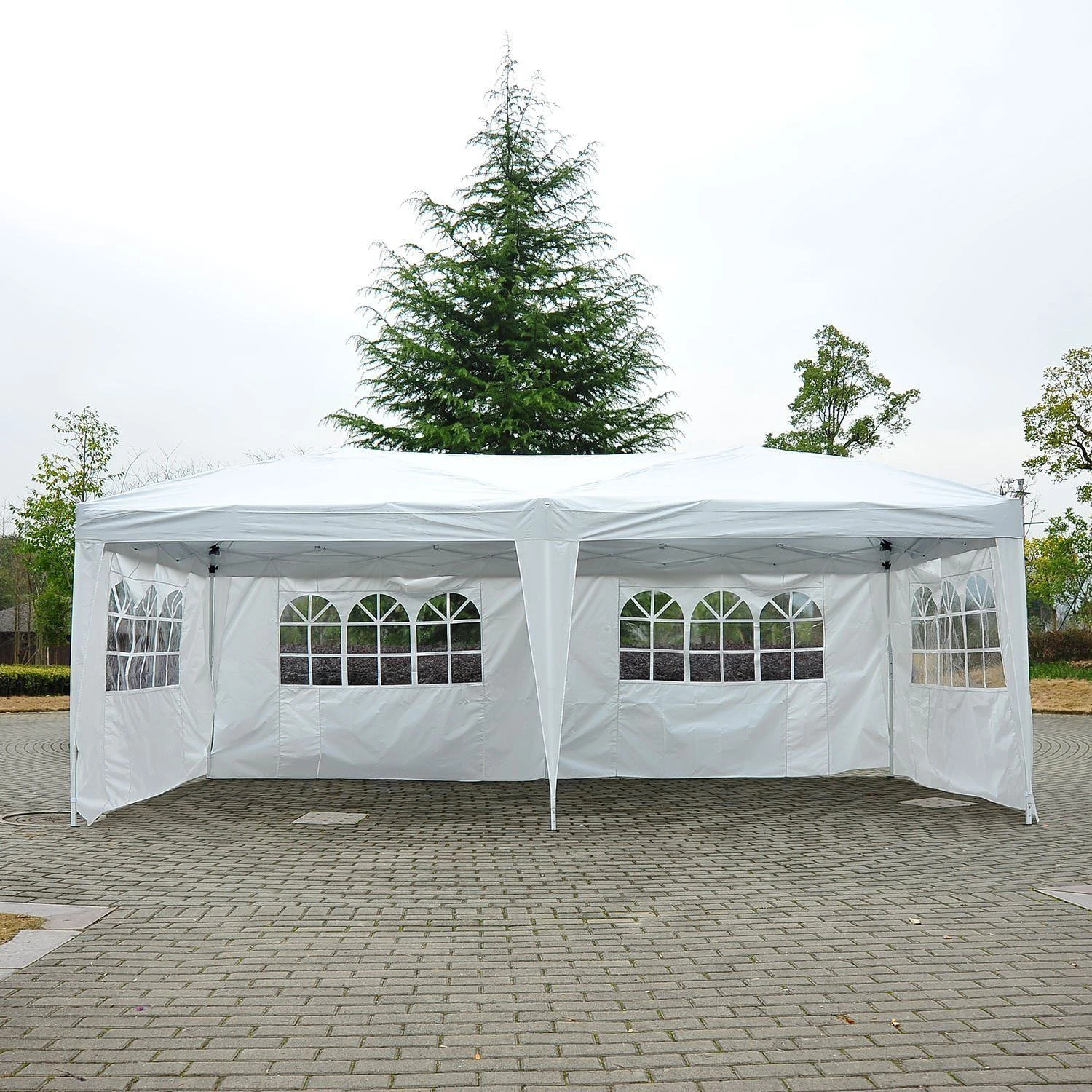 Outsunny Gartenpavillon Inklusive 4 Seitenteile Weiß, Transparent Ca. 600 X 300 X 255 Cm (LxBxH) | Gartenzelt Partyzelt Bierzelt Faltzelt Pavillon 4 Outsunny Gartenpavillon Inklusive 4 Seitenteile Weiß, Transparent Ca. 600 X 300 X 255 Cm (LxBxH) | Gartenzelt Partyzelt Bierzelt Faltzelt Pavillon – Bild 4