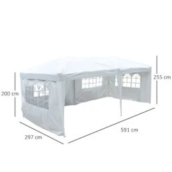 Outsunny Gartenpavillon Inklusive 4 Seitenteile Weiß, Transparent Ca. 600 X 300 X 255 Cm (LxBxH) | Gartenzelt Partyzelt Bierzelt Faltzelt Pavillon 10 Outsunny Gartenpavillon Inklusive 4 Seitenteile Weiß, Transparent Ca. 600 X 300 X 255 Cm (LxBxH) | Gartenzelt Partyzelt Bierzelt Faltzelt Pavillon -Al-ko-Shop 8600336600 100110 069W prod 005