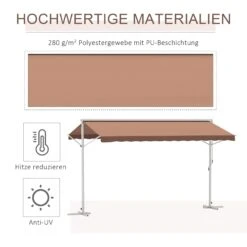 Outsunny Gartenmarkise Mit Kurbel 450 X 342 X 250 Cm (LxBxH) | Balkonmarkise Standmarkise Sonnenschutz -Al-ko-Shop 8600336600 840 181CF prod 004