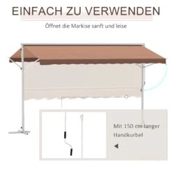 Outsunny Gartenmarkise Mit Kurbel 450 X 342 X 250 Cm (LxBxH) | Balkonmarkise Standmarkise Sonnenschutz -Al-ko-Shop 8600336600 840 181CF prod 005