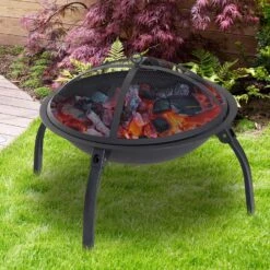 Outsunny Feuerschale Mit Funkenschutz Schwarz 70,5 X 70,5 X 40 Cm (LxBxH) | Terassenofen Feuerkorb Feuerstelle Holzkohlegrill 8 Outsunny Feuerschale Mit Funkenschutz Schwarz 70,5 X 70,5 X 40 Cm (LxBxH) | Terassenofen Feuerkorb Feuerstelle Holzkohlegrill -Al-ko-Shop 8600336600 842 077 prod 003