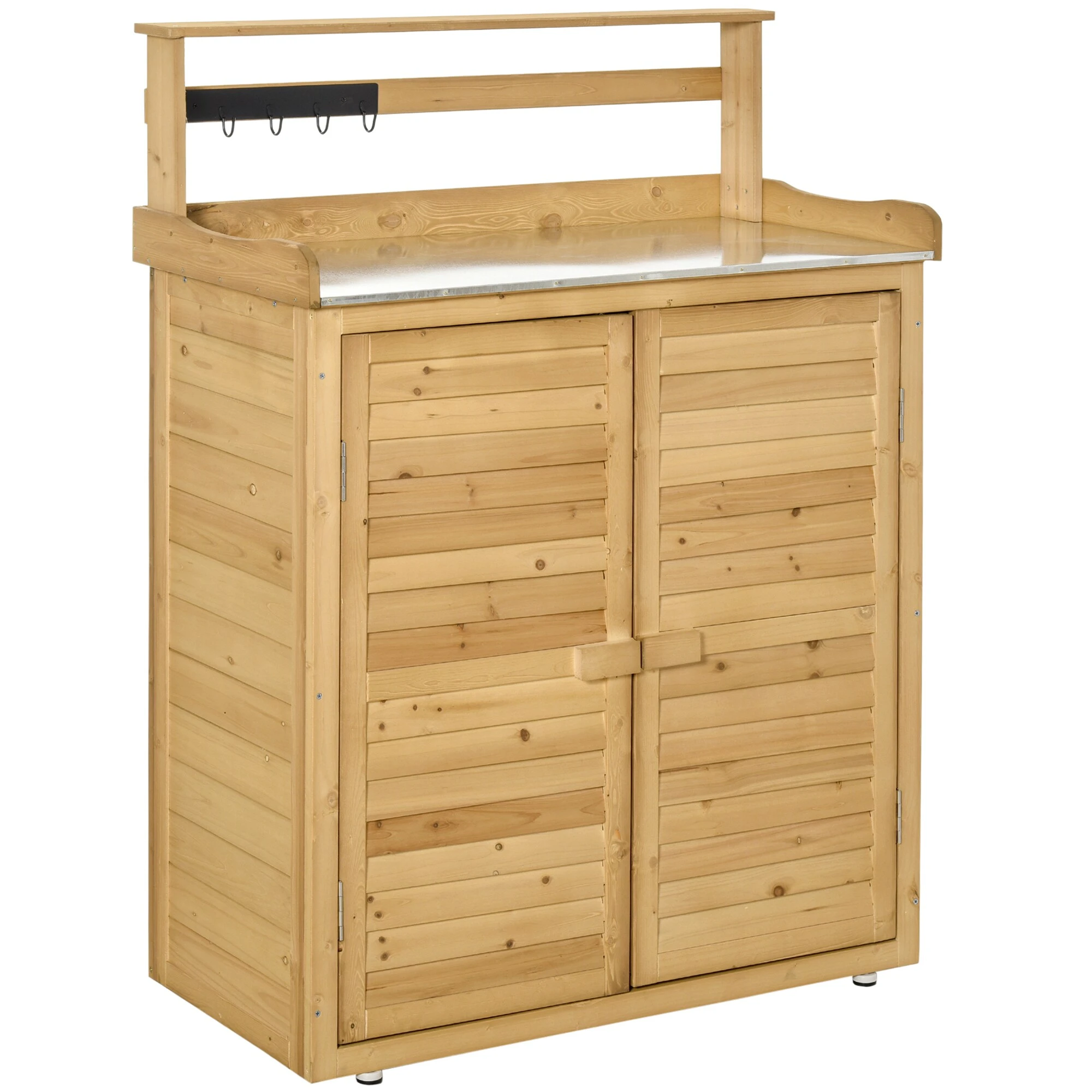 Outsunny Gärtnertisch Mit Stauraum Und Arbeitsfläche Braun 87 X 45 X 120 (LxBxH) | Pflanztisch Mit Stauraum Blumentisch Geräteschrank 1 Outsunny Gärtnertisch Mit Stauraum Und Arbeitsfläche Braun 87 X 45 X 120 (LxBxH) | Pflanztisch Mit Stauraum Blumentisch Geräteschrank
