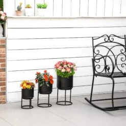 Outsunny Blumenständer Set Mit Abflusslöcher Schwarz Ø22 X 41H Cm | Blumenständer Blumentopf Pflanzenständer Blumenhocker 9 Outsunny Blumenständer Set Mit Abflusslöcher Schwarz Ø22 X 41H Cm | Blumenständer Blumentopf Pflanzenständer Blumenhocker -Al-ko-Shop 8600336600 845 568BK prod 004