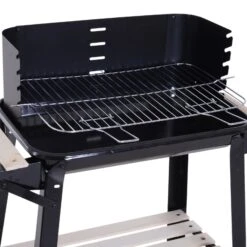 Outsunny Grillwagen Mit Windschutz Schwarz 87 X 45 X 83 Cm (LxBxH) | Kohlegrill BBQ Standgrill Holzkohlegrill Gartengrill 11 Outsunny Grillwagen Mit Windschutz Schwarz 87 X 45 X 83 Cm (LxBxH) | Kohlegrill BBQ Standgrill Holzkohlegrill Gartengrill -Al-ko-Shop 8600336600 846 032 prod 006