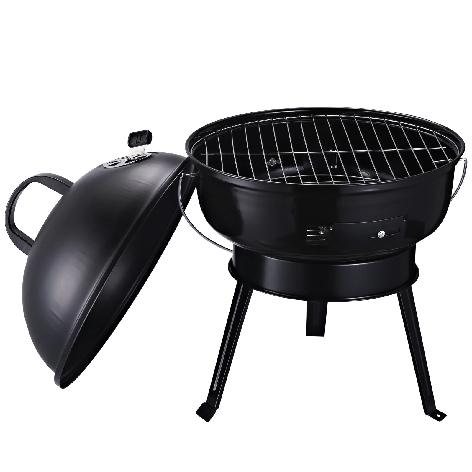 Outsunny Kugelgrill Tragbar Und Mit Dreibeinfuß Ø36,5 X H54 Cm | Holzkohlegrill Grillrost Holzkohle Grillstation Grill Tragbar 2 Outsunny Kugelgrill Tragbar Und Mit Dreibeinfuß Ø36,5 X H54 Cm | Holzkohlegrill Grillrost Holzkohle Grillstation Grill Tragbar – Bild 2