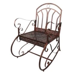 Outsunny Schaukelstuhl Im Stilvollen Design Bronze-rot 59 X 73 X 96 Cm (BxTxH) | Schaukelsessel Schwingsessel Gartenstuhl Relaxstuhl -Al-ko-Shop 8600336600 84B 080 prod 004