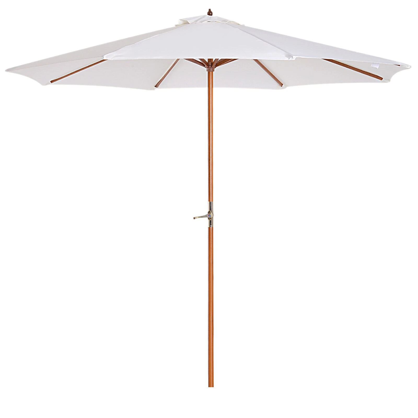 Outsunny Sonnenschirm Mit Handkurbel Cremeweiß, Natur 270 X 245 Cm (ØxH) | Gartenschirm Strandschirm Balkonschirm Knickbar 2 Outsunny Sonnenschirm Mit Handkurbel Cremeweiß, Natur 270 X 245 Cm (ØxH) | Gartenschirm Strandschirm Balkonschirm Knickbar – Bild 2