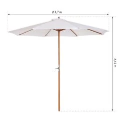 Outsunny Sonnenschirm Mit Handkurbel Cremeweiß, Natur 270 X 245 Cm (ØxH) | Gartenschirm Strandschirm Balkonschirm Knickbar 10 Outsunny Sonnenschirm Mit Handkurbel Cremeweiß, Natur 270 X 245 Cm (ØxH) | Gartenschirm Strandschirm Balkonschirm Knickbar -Al-ko-Shop 8600336600 84D 012 prod 005
