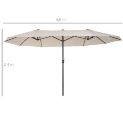 Outsunny Marktschirm Mit Handkurbel 460 X 270 X 240 Cm (LxBxH) | Doppelsonnenschirm Gartenschirm Terrassenschirm -Al-ko-Shop 8600336600 84D 030V01CW prod 005