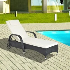 Outsunny Mobile Rattanliege Für Den Garten 200 X 73 X 56-103 Cm (LxBxH) | Sonnenliege Rattanliege Gartenmöbel Polyrattan 9 Outsunny Mobile Rattanliege Für Den Garten 200 X 73 X 56-103 Cm (LxBxH) | Sonnenliege Rattanliege Gartenmöbel Polyrattan -Al-ko-Shop 8600336600 862 005BK prod 004