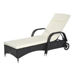 Outsunny Mobile Rattanliege Für Den Garten 200 X 73 X 56-103 Cm (LxBxH) | Sonnenliege Rattanliege Gartenmöbel Polyrattan 11 Outsunny Mobile Rattanliege Für Den Garten 200 X 73 X 56-103 Cm (LxBxH) | Sonnenliege Rattanliege Gartenmöbel Polyrattan -Al-ko-Shop 8600336600 862 005BK prod 006