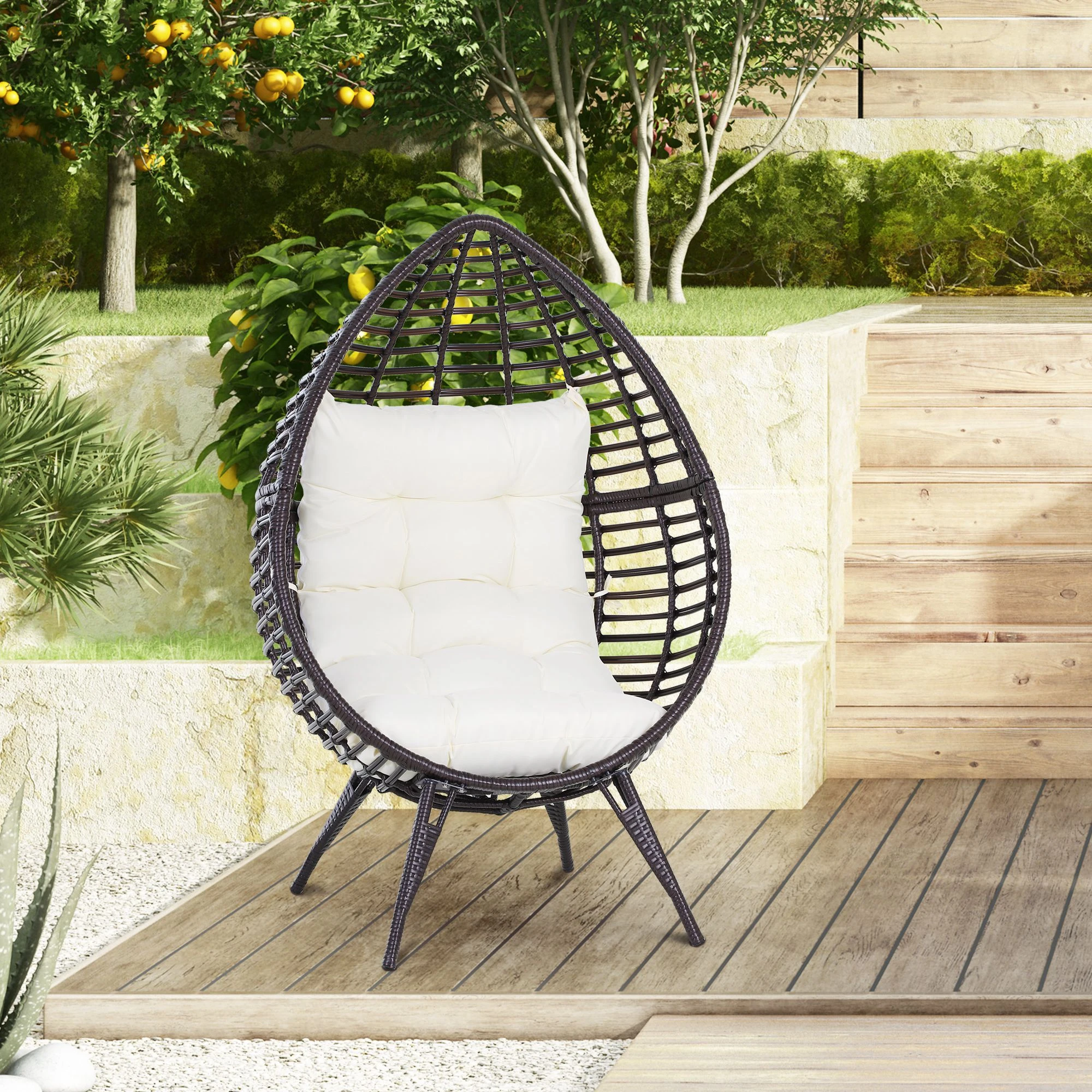 Outsunny Gartensessel In Tropfen Design 101L X 89B X 156H Cm | Strandkorb Gartenliege Gartensessel Sessel Gartenstuhl Sitz 4 Outsunny Gartensessel In Tropfen Design 101L X 89B X 156H Cm | Strandkorb Gartenliege Gartensessel Sessel Gartenstuhl Sitz – Bild 4