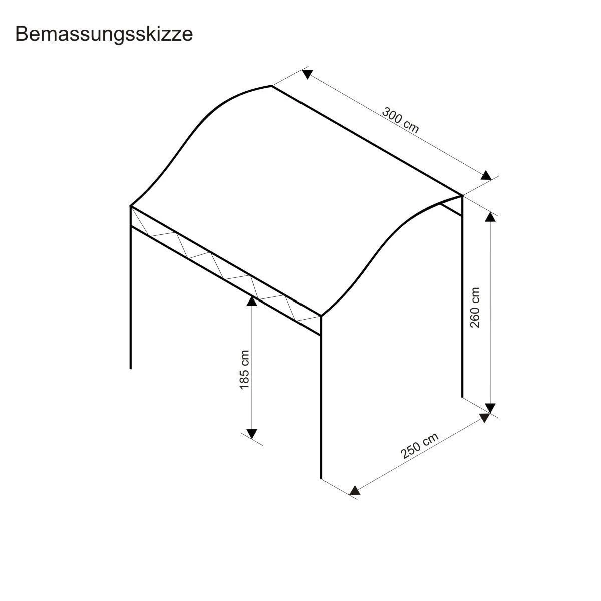 Pavillon Wave Terrassenüberdachung Eisen-Gestell Polyester-Dach Wave Beige 2 Pavillon Wave Terrassenüberdachung Eisen-Gestell Polyester-Dach Wave Beige – Bild 2