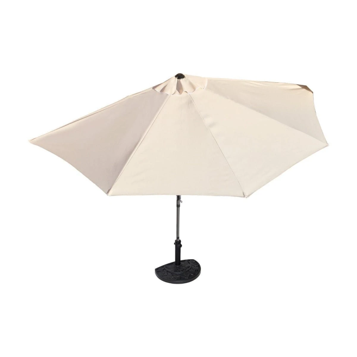 Sonnenschirm Halbrund Rechteckig Für Balkone Oder Terrassen Polyester/Metall, Ca. 270 Cm Breit Halb Natur