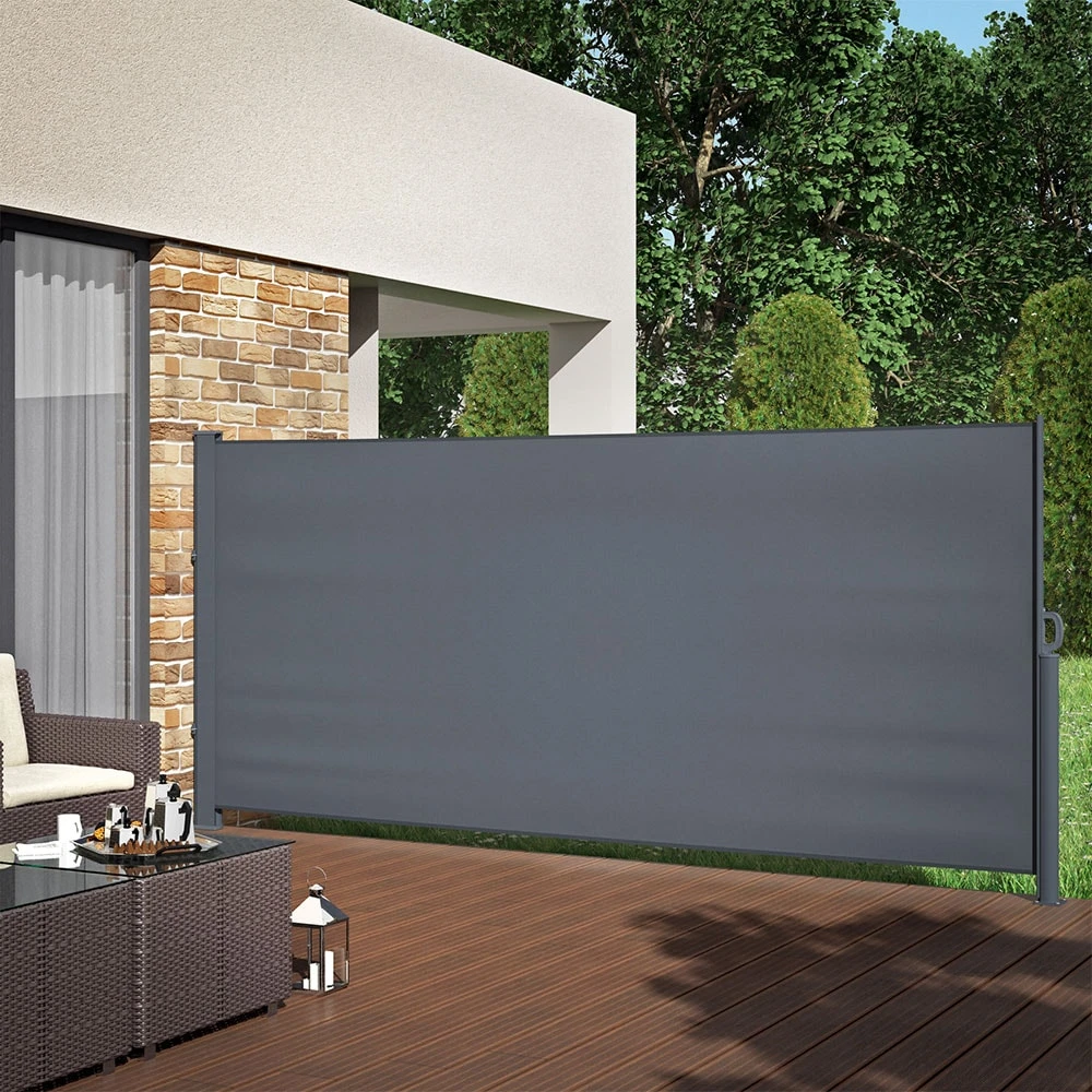 ALU Seitenmarkise Sichtschutz 160x350cm Sonnenschutz Seitenrollo Markise 280g/m² 1 ALU Seitenmarkise Sichtschutz 160x350cm Sonnenschutz Seitenrollo Markise 280g/m²