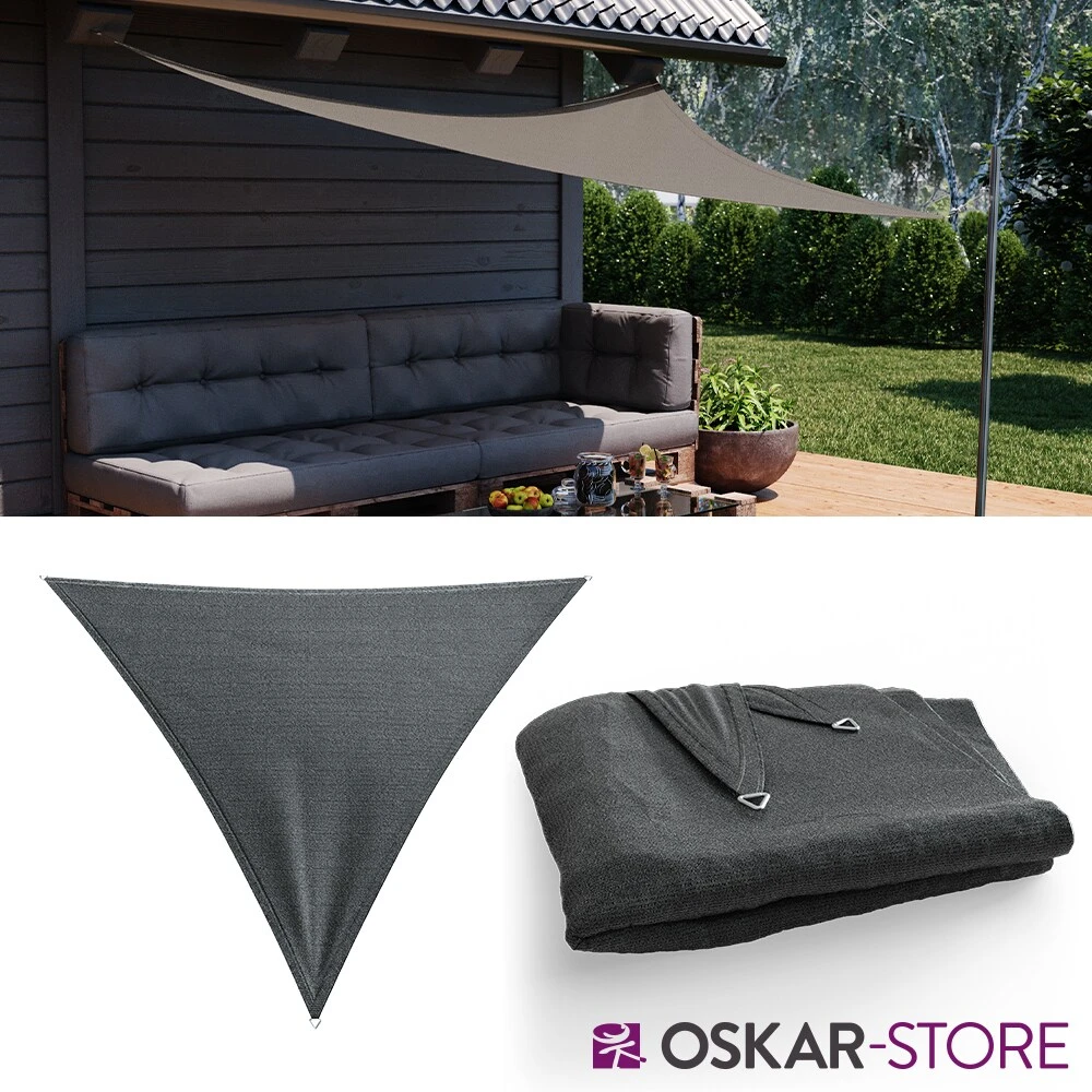 OSKAR Sonnensegel Dreieck 3x3x3 Anthrazit Sonnenschutz Windschutz UV-Schutz HDPE 1 OSKAR Sonnensegel Dreieck 3x3x3 Anthrazit Sonnenschutz Windschutz UV-Schutz HDPE