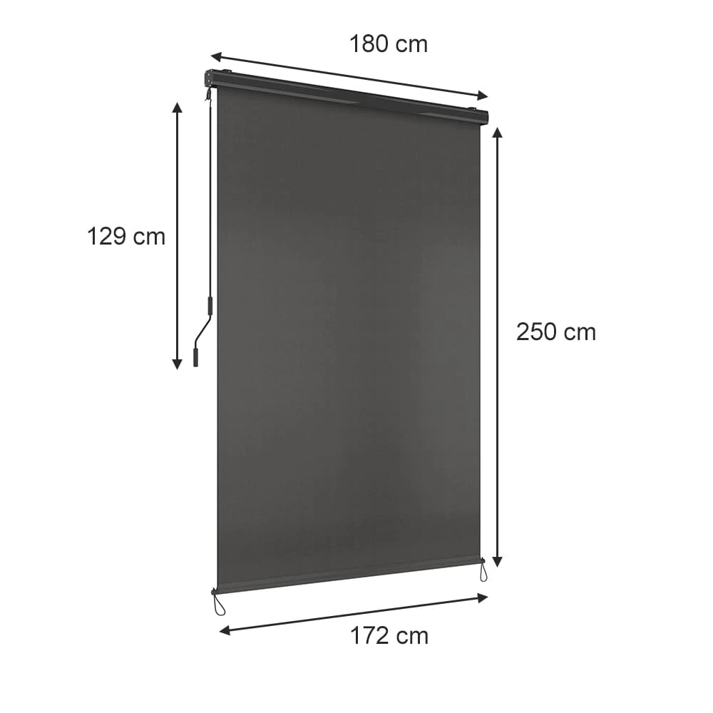 OK-Living Senkrechtmarkise Sonnenschutzrollo Seitenmarkise Anthrazit 250x180 Cm 3 OK-Living Senkrechtmarkise Sonnenschutzrollo Seitenmarkise Anthrazit 250x180 Cm – Bild 3