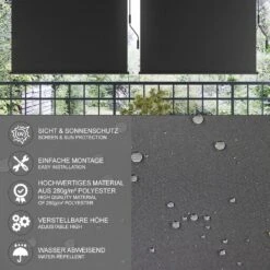 OK-Living Senkrechtmarkise Sonnenschutzrollo Seitenmarkise Anthrazit 250x180 Cm 10 OK-Living Senkrechtmarkise Sonnenschutzrollo Seitenmarkise Anthrazit 250x180 Cm -Al-ko-Shop 8600343700 37134 prod 005