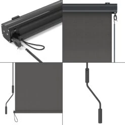 OK-Living Senkrechtmarkise Sonnenschutzrollo Seitenmarkise Anthrazit 250x180 Cm 11 OK-Living Senkrechtmarkise Sonnenschutzrollo Seitenmarkise Anthrazit 250x180 Cm -Al-ko-Shop 8600343700 37134 prod 006