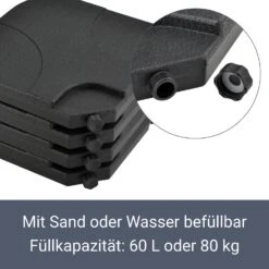 Juskys Schirmgewicht 4er-Set Quad Für Schirmständer Mit 60 Liter Wasser Oder 80 Kg Sand Befüllbar 9 Juskys Schirmgewicht 4er-Set Quad Für Schirmständer Mit 60 Liter Wasser Oder 80 Kg Sand Befüllbar -Al-ko-Shop 8600348200 65261091 prod 004