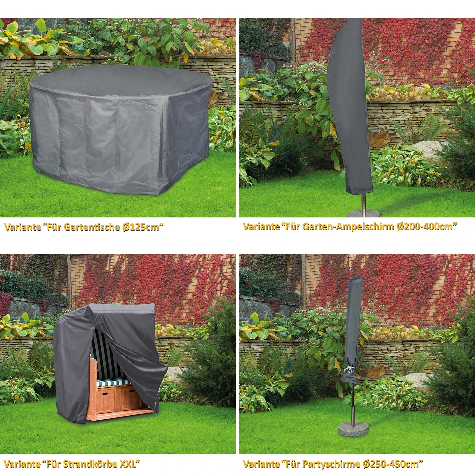WEHNCKE Gartenmöbel Schutzhülle Hülle Abdeckung Sitzgruppe Abdeckplane Öse 420 D Variante: Für Garten Sonnen Schirm Ø 250-450 Cm 2 WEHNCKE Gartenmöbel Schutzhülle Hülle Abdeckung Sitzgruppe Abdeckplane Öse 420 D Variante: Für Garten Sonnen Schirm Ø 250-450 Cm – Bild 2