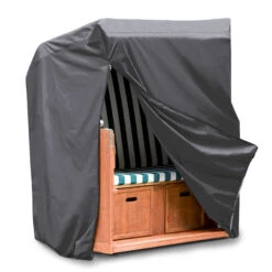 WEHNCKE Strandkorb Schutzhülle XL - Gartenmöbel Hülle Abdeckhaube Abdeckung 420D Größe: Breite 130 Cm