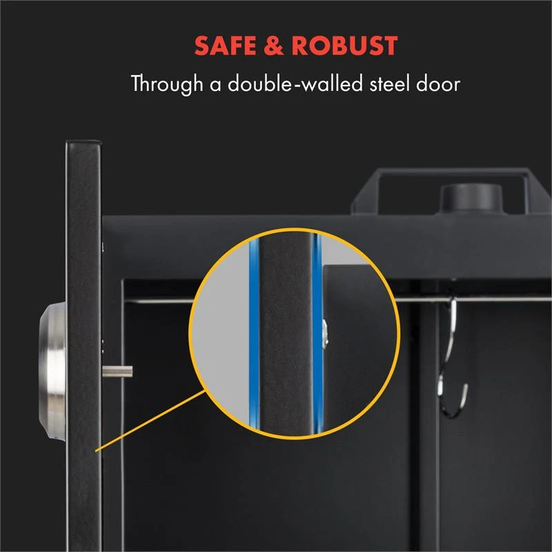 Flintstone RĂ€ucherofen | 1600 W | Integriertes Thermometer | Black Stainless Steel | Elektrisch â Bild 4