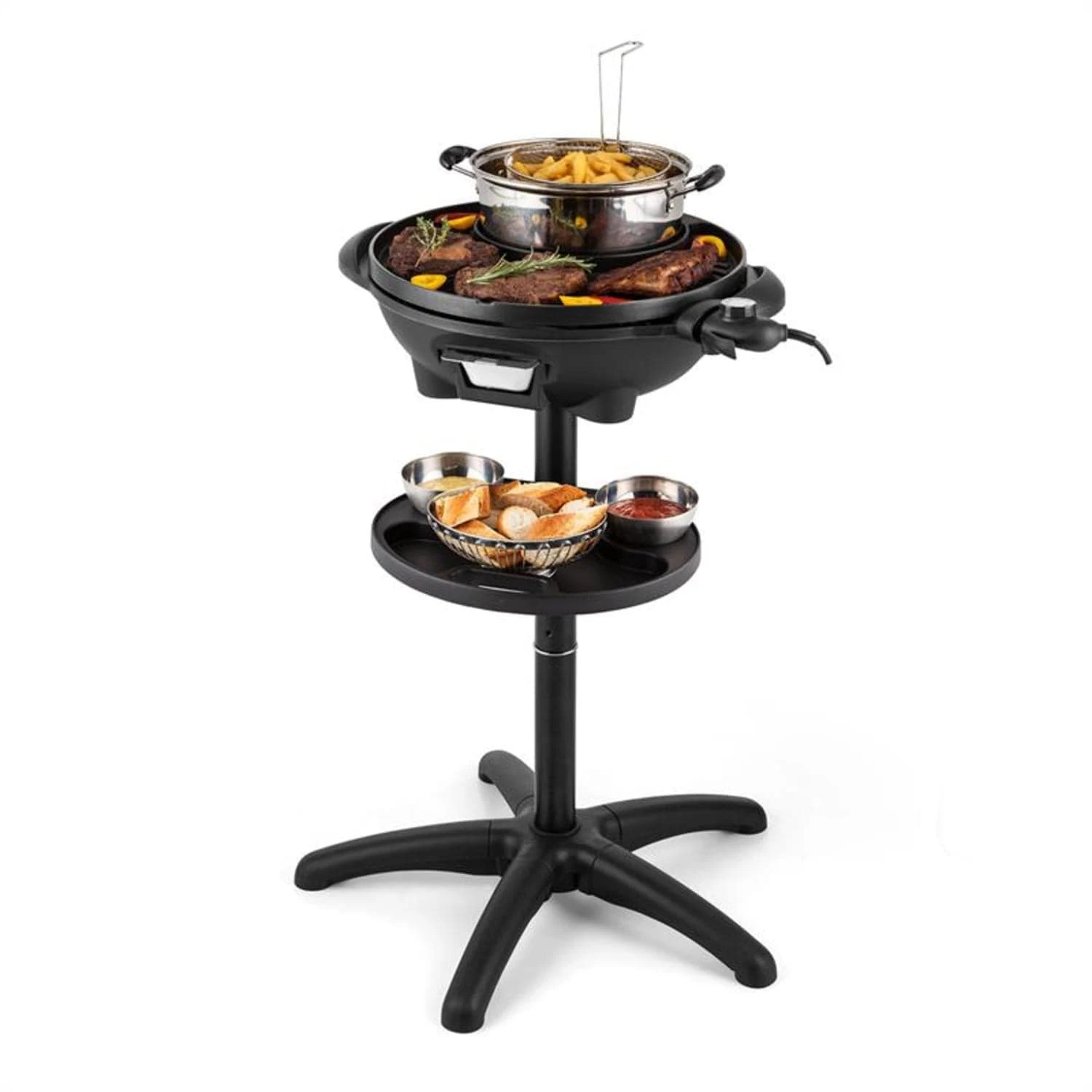 Grillpot Elektrogrill 1600W Standgrill Tischgrill 40cm Grill Gusseisen 4 Grillpot Elektrogrill 1600W Standgrill Tischgrill 40cm Grill Gusseisen – Bild 4