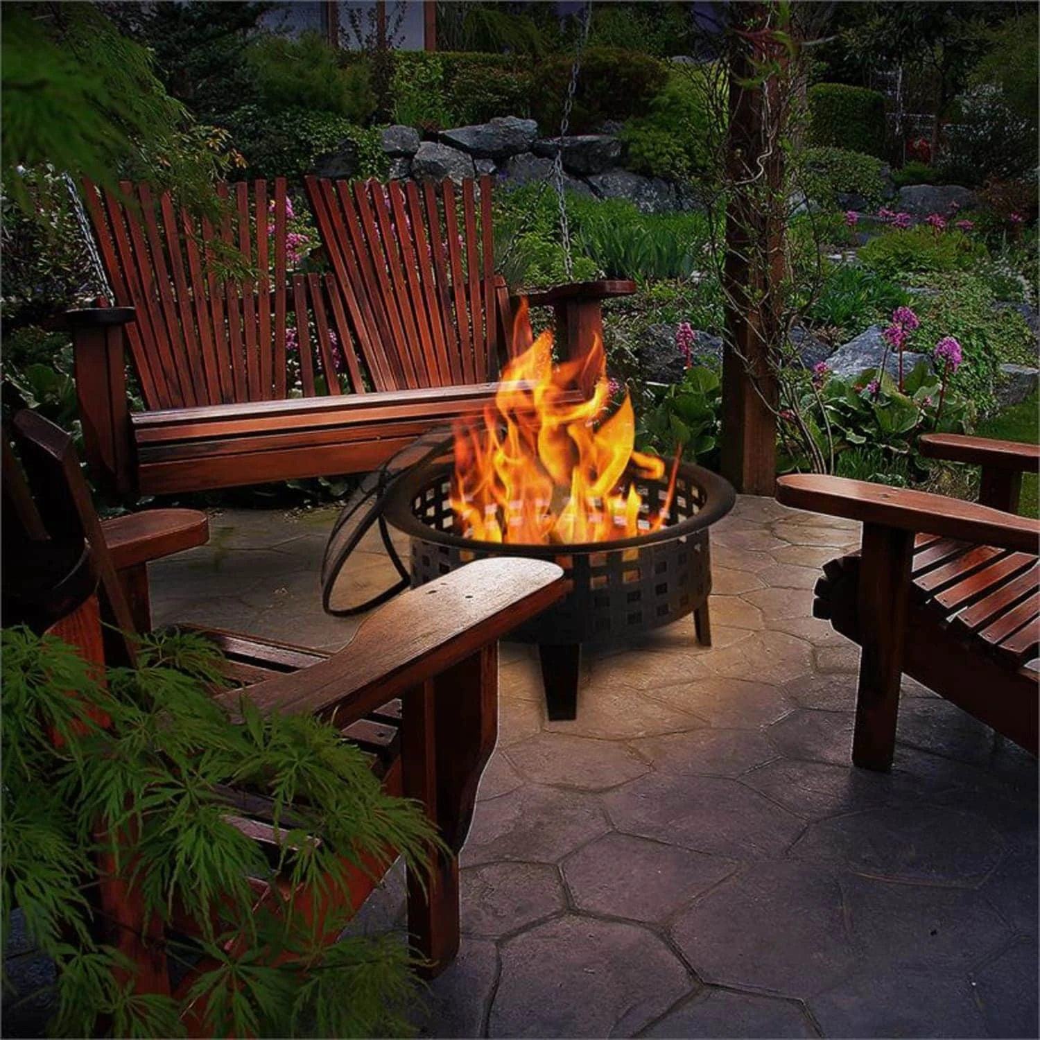 Boston Feuerschale Ø 70 Cm Stahl Geschwärzt – Bild 4