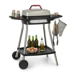 Gatsby Elektrogrill 2000W Antihaft-Grillfläche Seitentische Schwarz