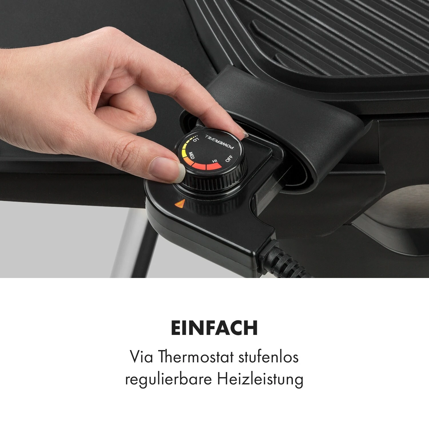 Gatsby Elektrogrill 2000W Antihaft-Grillfläche Seitentische Schwarz – Bild 5