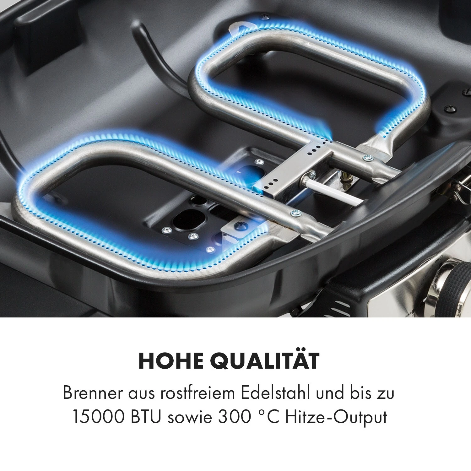 Parforce Duo 2 Gasgrill Brenner 4,4kW 15000BTU 300°C Schwarz – Bild 5