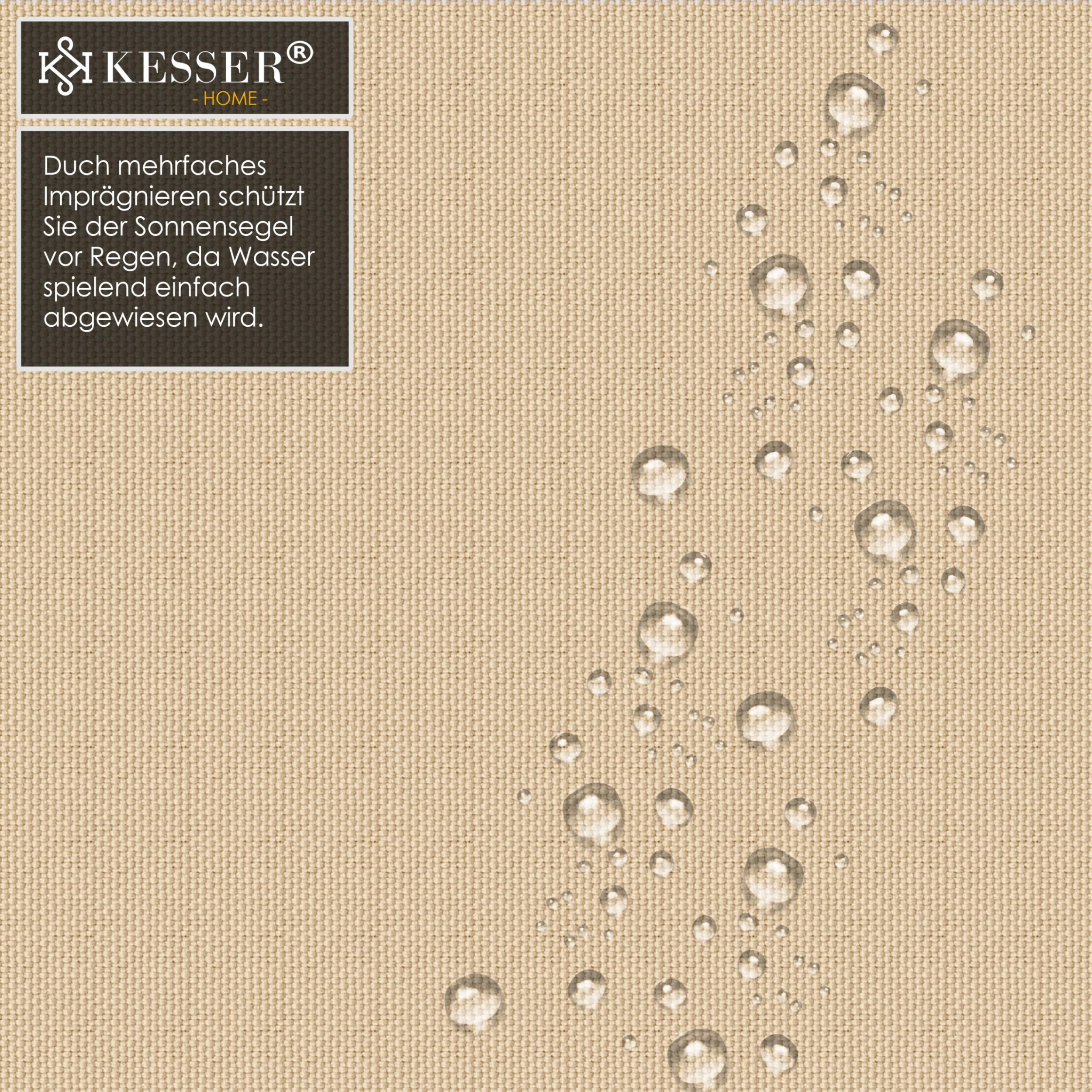 KESSER® Sonnensegel Sonnenschutz Windschutz | PES 100% Polyester Wasserabweisend & Windabweisend | 5-Fach Quer Vernäht Robust & Stabil Schattenspender Garten Balkon Terrasse 3 KESSER® Sonnensegel Sonnenschutz Windschutz | PES 100% Polyester Wasserabweisend & Windabweisend | 5-Fach Quer Vernäht Robust & Stabil Schattenspender Garten Balkon Terrasse – Bild 3