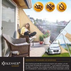 KESSER® Sonnensegel Sonnenschutz Windschutz | HDPE Gewebe | Wasserabweisend & Windabweisend | Dreieck | 5-Fach Quer Vernäht Robust & Stabil Schattenspender Garten Balkon Terrasse -Al-ko-Shop 8600364700 23593 prod 005