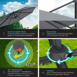 KESSER® Sonnenschirm Ampelschirm SUN Rund XL Ø330 Cm Inkl. Abdeckung + Windsicherung 7-Fach Verstellbar Drehbar Neigbar Kippbar Groß 360° Drehbar Gartenschirm Mit Kurbel Sonnenschutz UV50+ 11 KESSER® Sonnenschirm Ampelschirm SUN Rund XL Ø330 Cm Inkl. Abdeckung + Windsicherung 7-Fach Verstellbar Drehbar Neigbar Kippbar Groß 360° Drehbar Gartenschirm Mit Kurbel Sonnenschutz UV50+ -Al-ko-Shop 8600364700 23897 prod 006